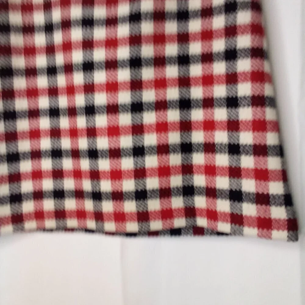 Talbots Skirt Women 8P 8 Petite Classic Wool Blend Plaid Red Black